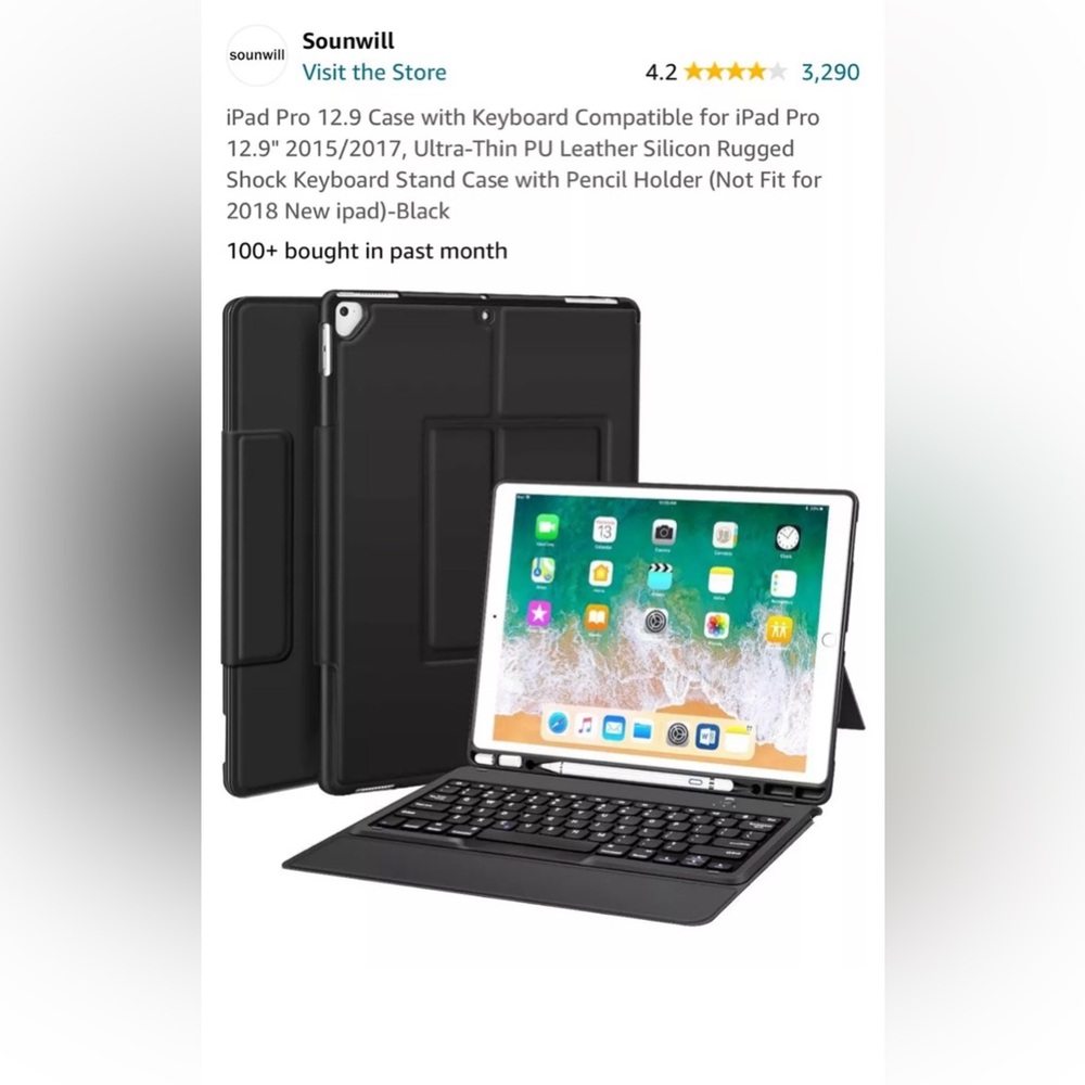 Sounwill iPad Pro 12.9 inch wireless keyboard case